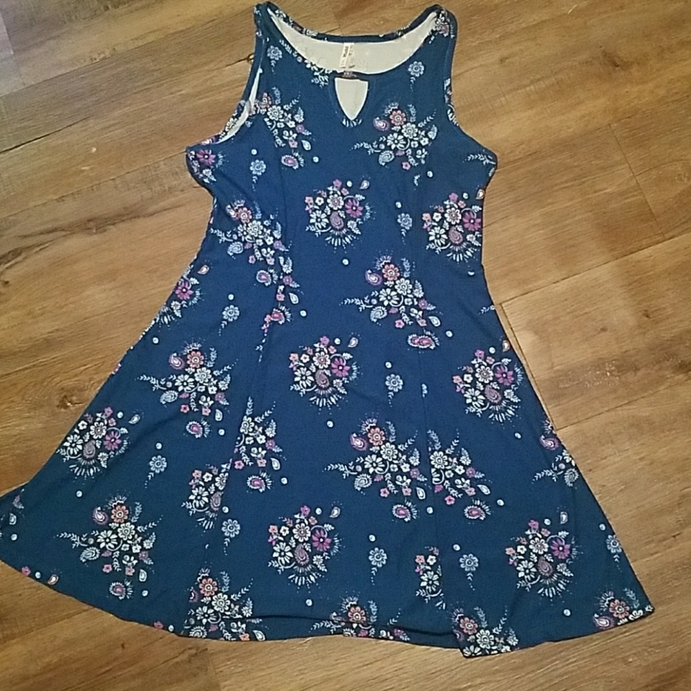 Blue floral dress M